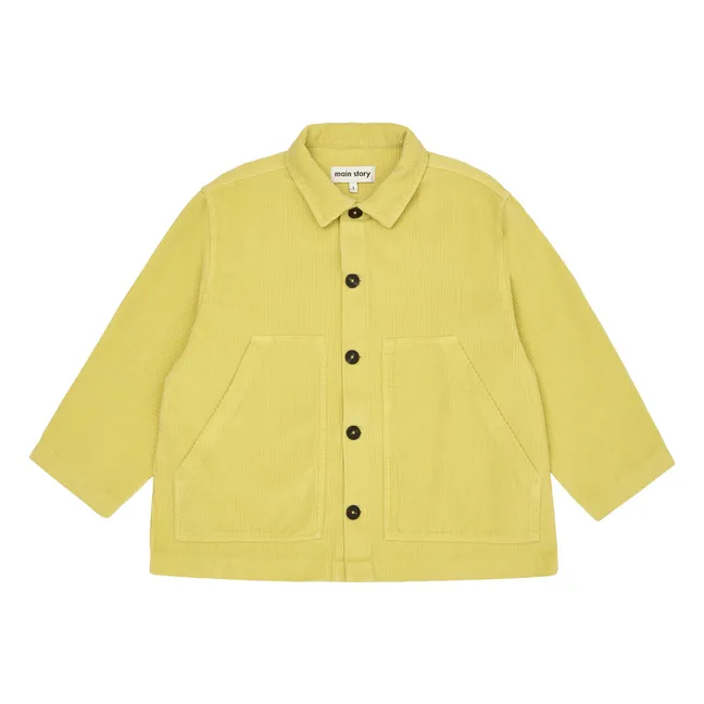 Überhemd aus geripptem Velours Bio-Baumwolle | Gelb