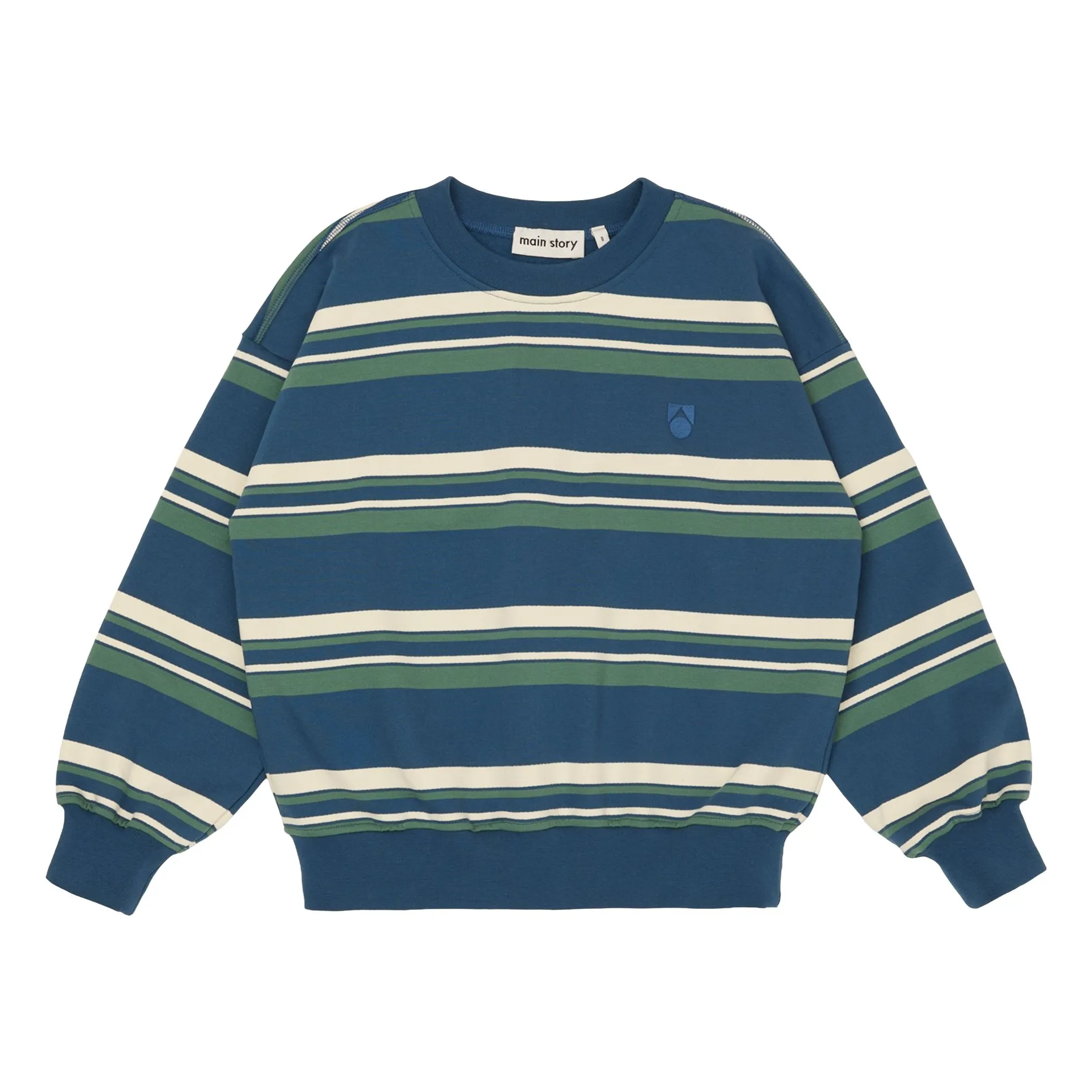 Main Story Blue Striped Bubble Sweat Organic Cotton
