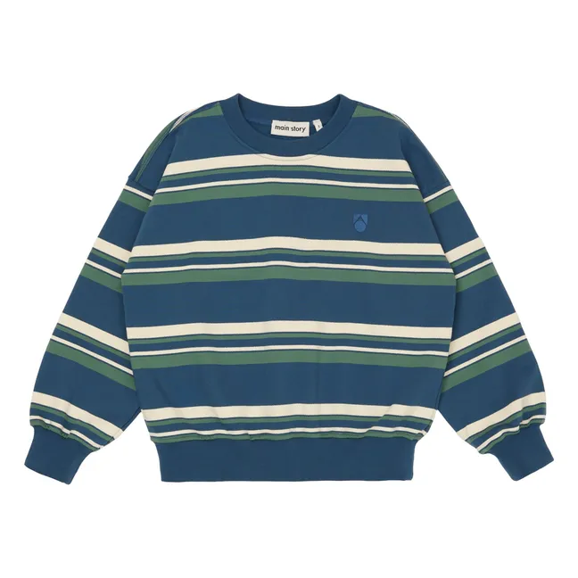 Sweatshirt Bubble Gestreift Bio-Baumwolle | Blau