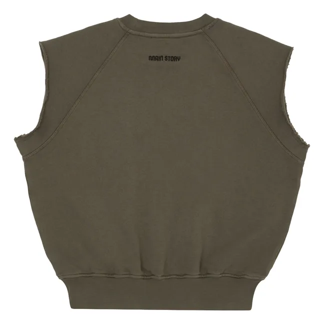 Ärmelloses Sweatshirt mit Logo aus Bio-Baumwolle | Braun