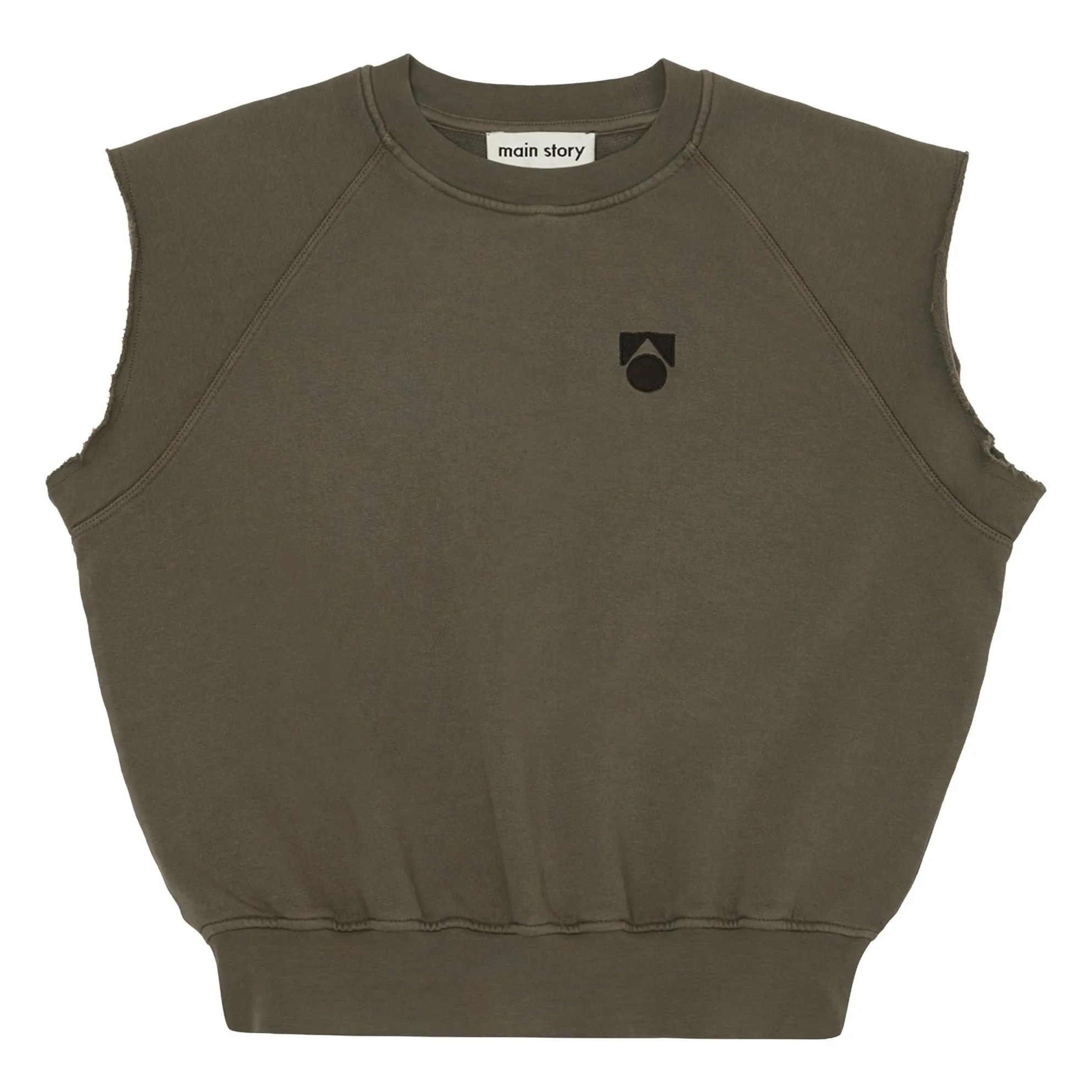 Main Story Brown Logo Sleeveless Sweat Organic Cotton