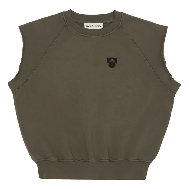 Ärmelloses Sweatshirt mit Logo aus Bio-Baumwolle | Braun