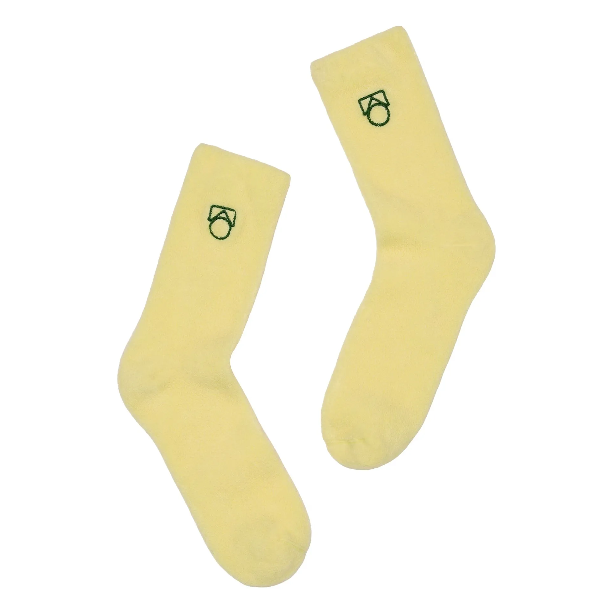 Main Story Yellow Organic Cotton Logo Socks