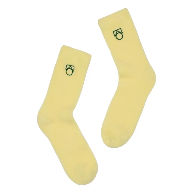 Calcetines con logotipo de algodón ecológico | Amarillo