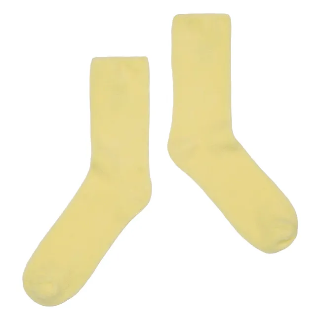 Chaussettes Logo Coton Bio | Jaune