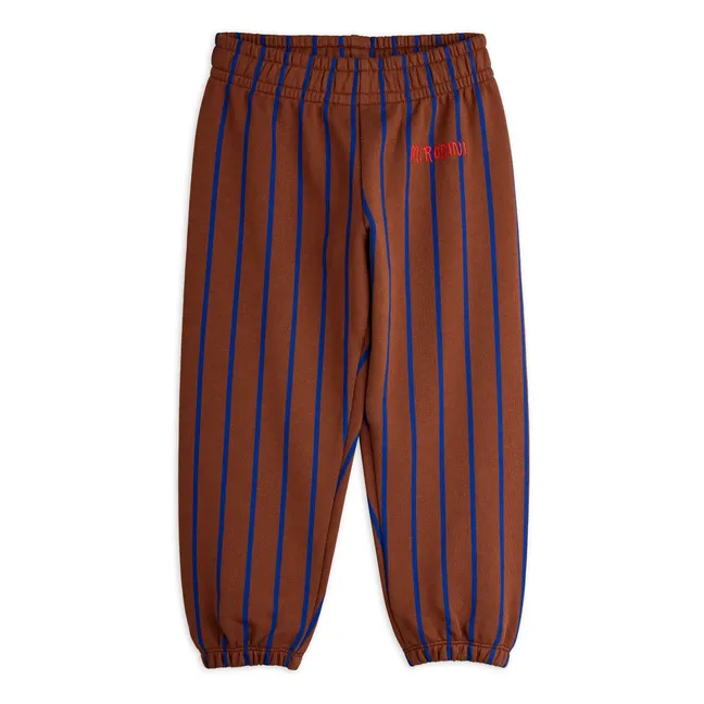 Jogger Rayures Coton Bio | Marron