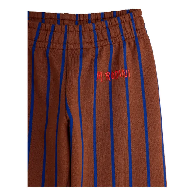 Gestreifte Bio-Baumwoll-Jogger | Braun