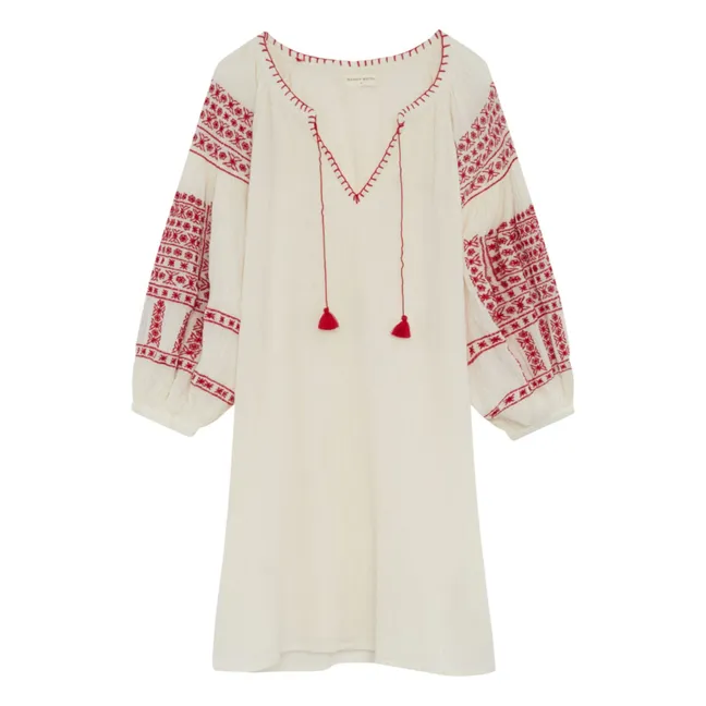 Guadalupe Embroidered Dress | Ecru