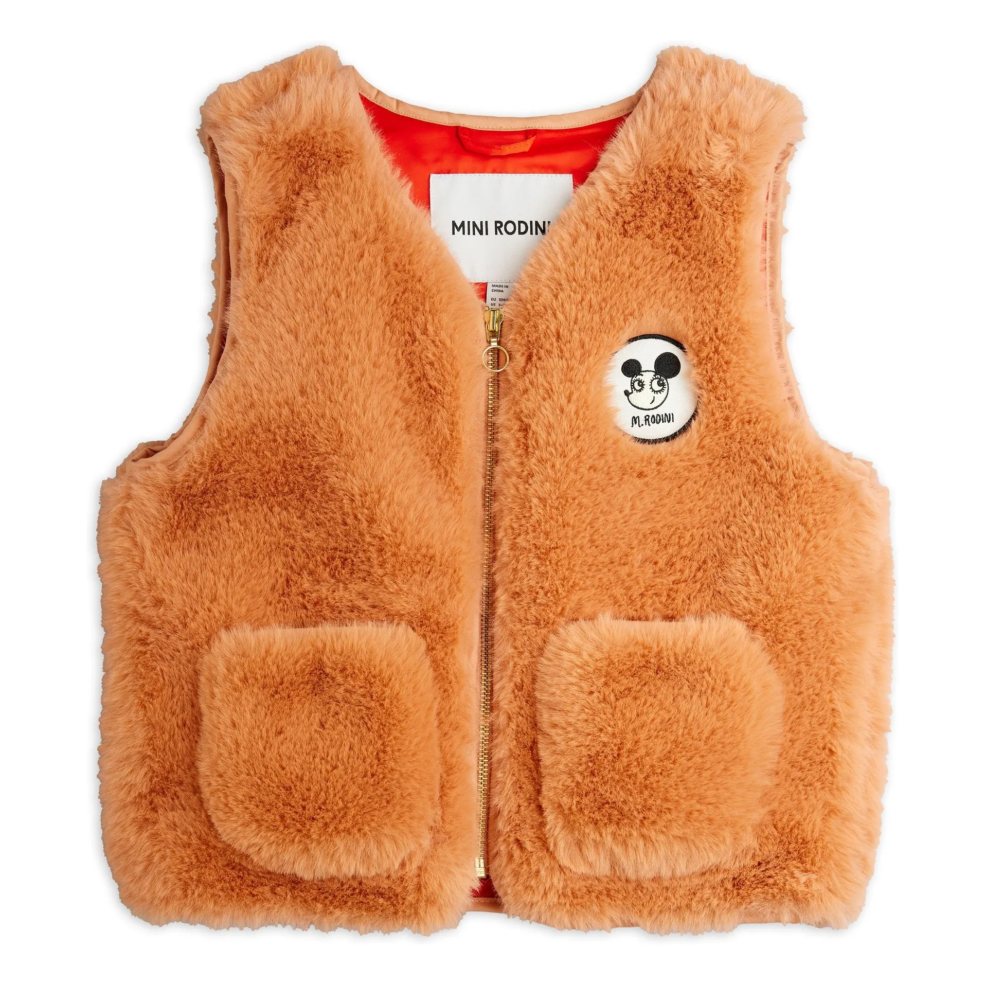 Mini Rodini Peach Ritzratz Fur Vest
