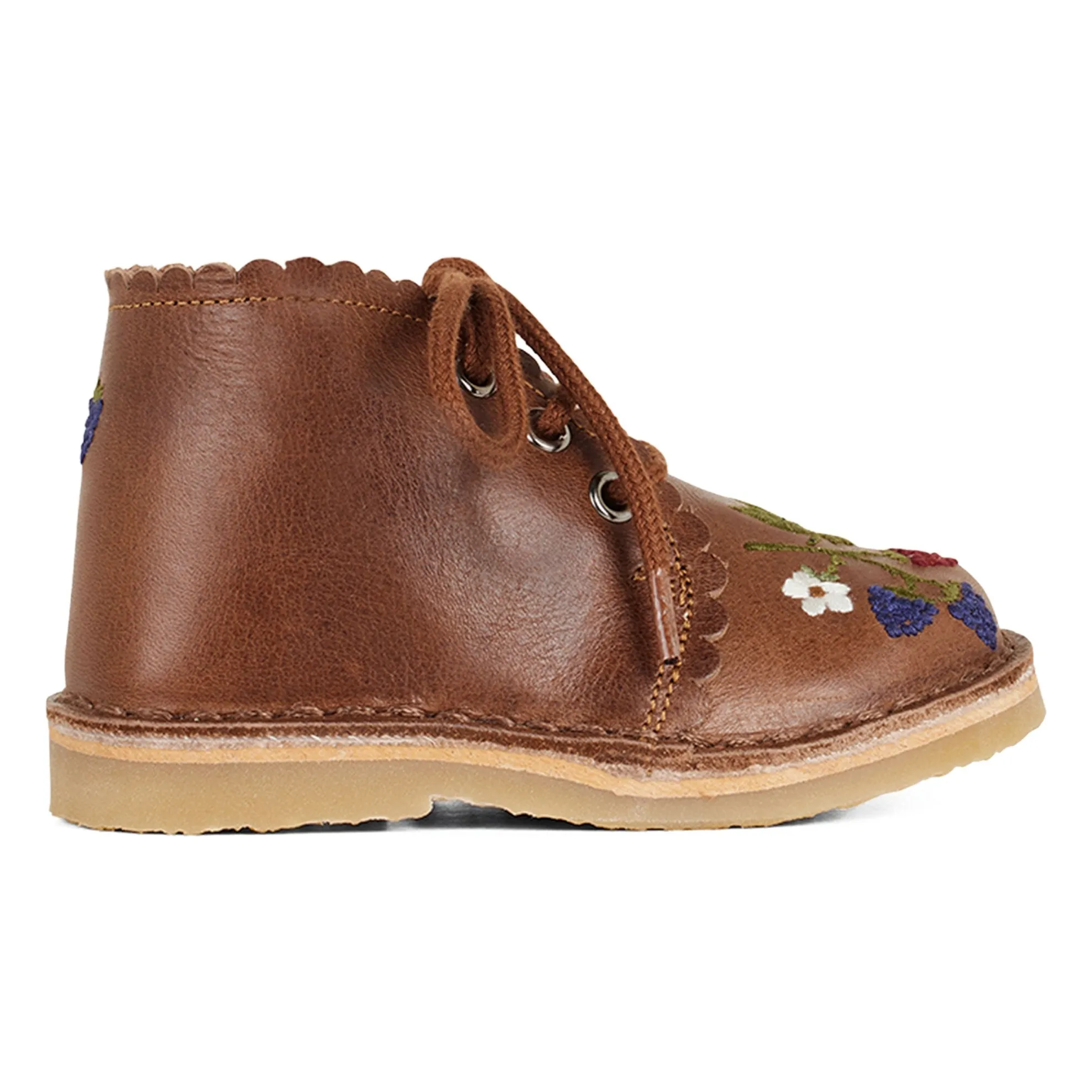 Petit Nord Girls Brown Scallop Blackberries Boots - Uniqua Collection