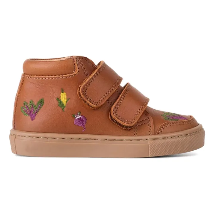 Sneakers con graffi del raccolto autunnale - Collezione Uniqua | Cognac- Immagine del prodotto n°0