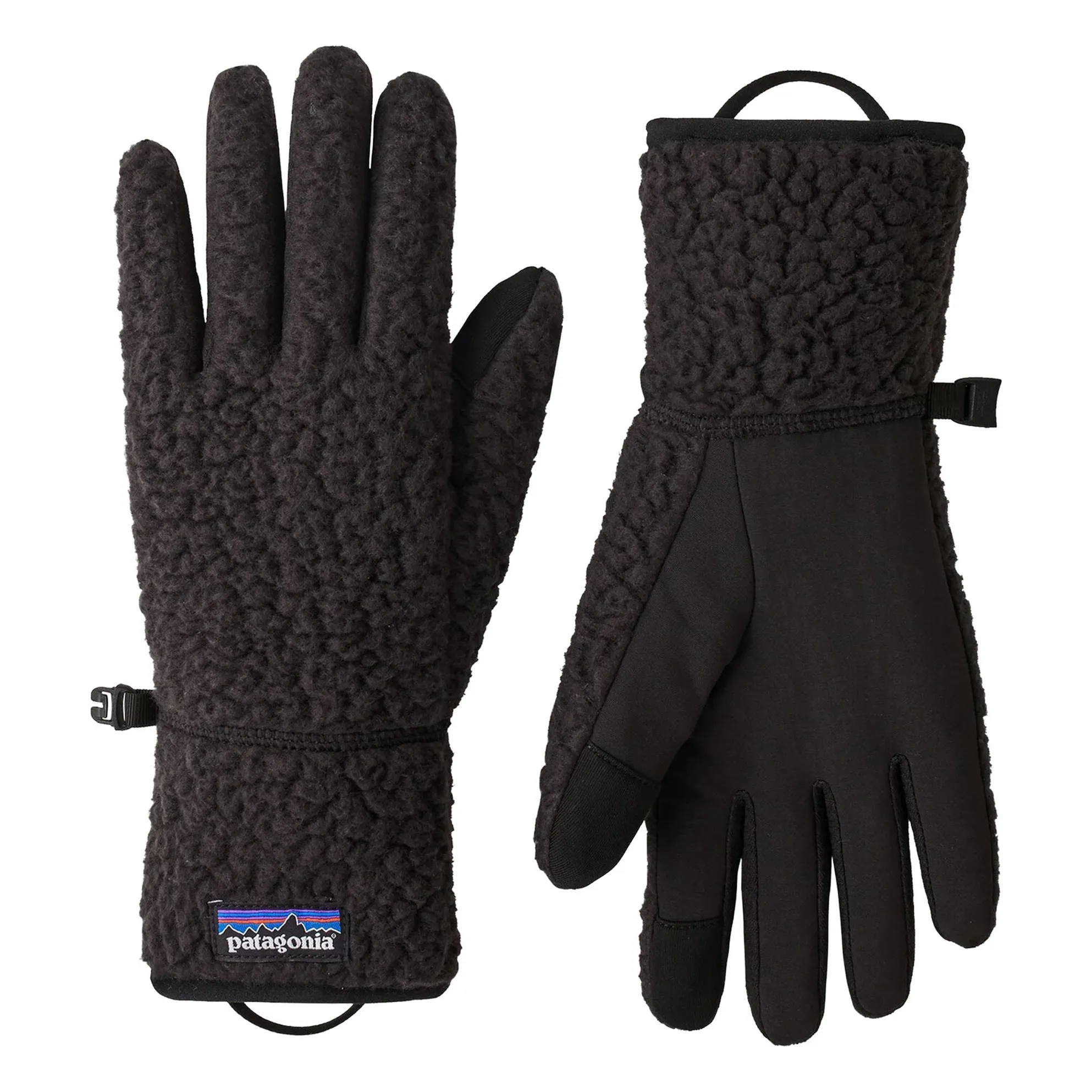 Patagonia Black Retro Pile Recycled Fiber Gloves