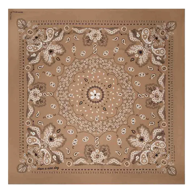 Bandana di seta grande | Nocciola