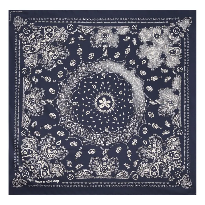 Bandana de seda pequeña | Azul Marino- Imagen del producto n°0