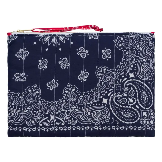 Bolsa acolchada con cremallera Corazón | Azul Marino