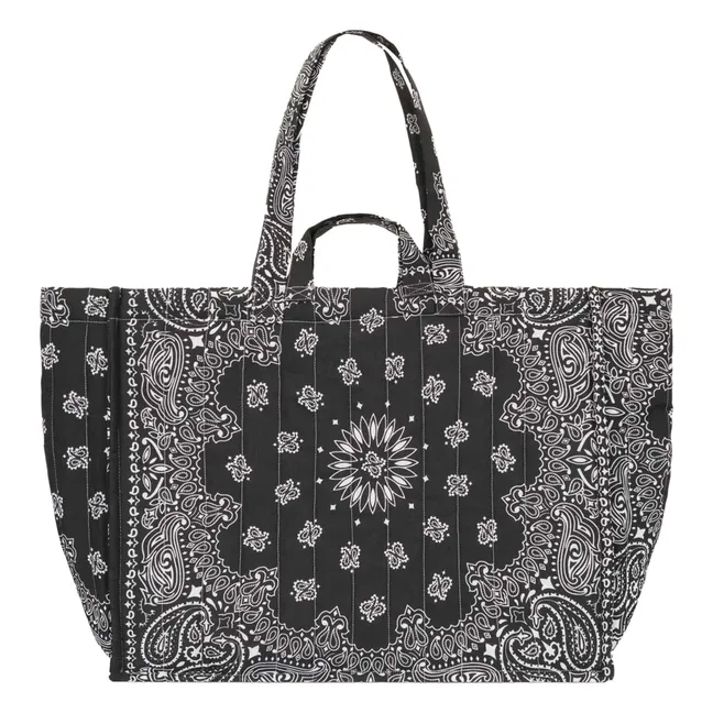 Maxi Tote acolchado Happy Face | Negro