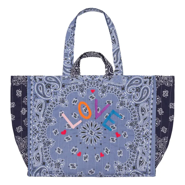 Maxi Cabas Quilted Love | Blau