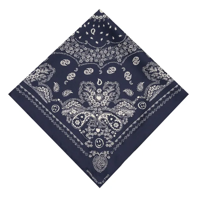 Bandana de seda pequeña | Azul Marino