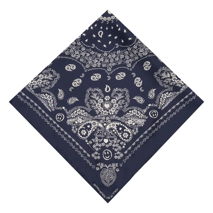 Bandana de seda pequeña | Azul Marino- Imagen del producto n°1