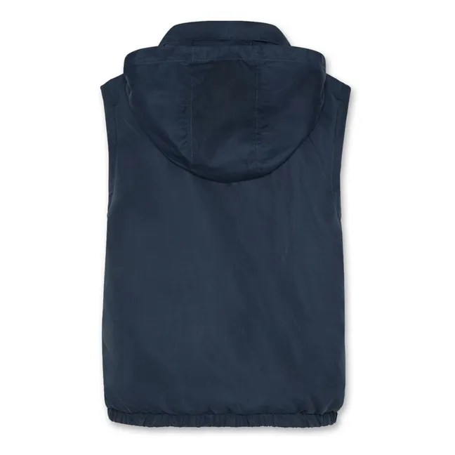 Veste Sans Manches Réversible Façon Sherpa Jum | Bleu marine