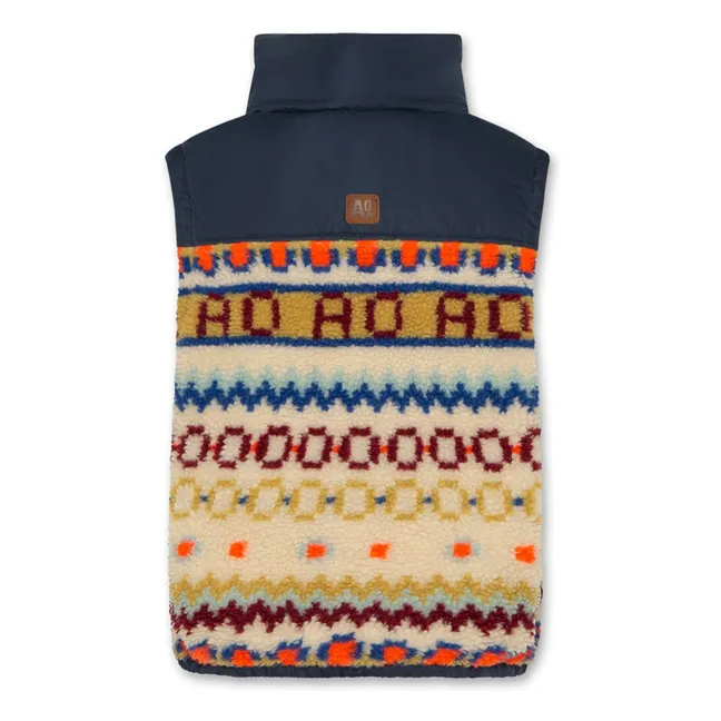 Veste Sans Manches Réversible Façon Sherpa Jum | Bleu marine