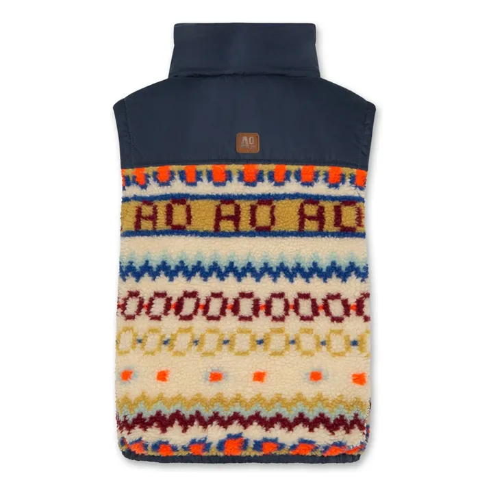 Veste Sans Manches Réversible Façon Sherpa Jum | Bleu marine- Image produit n°4