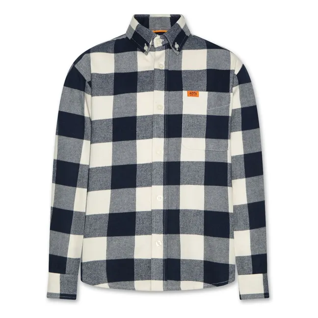 Chemise Frank Jin Carreaux | Bleu marine