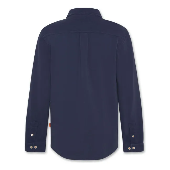 Dan Pique organic cotton shirt | Navy blue