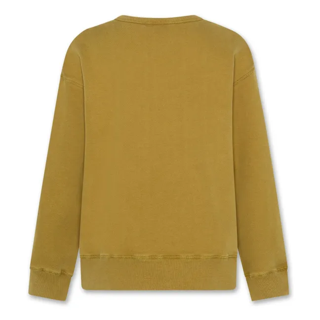 Sudadera de algodón orgánico Oscar Vibes | Verde amarillo