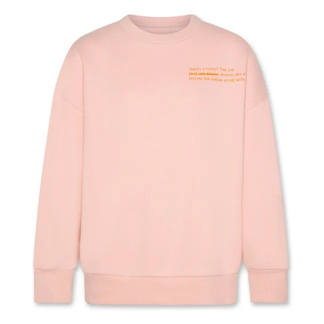 Percy Noodles organic cotton sweatshirt | Powder pink