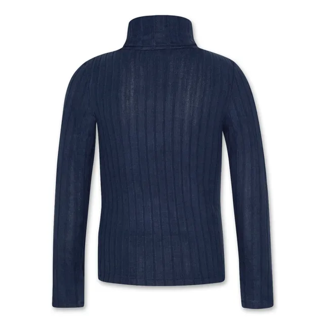 Alora Logo Roll Neck Sweater | Azul Marino