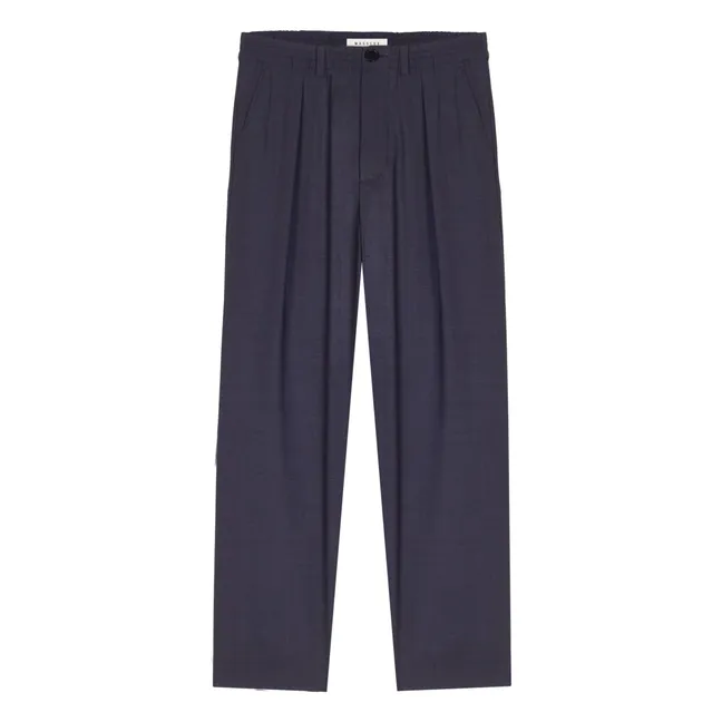 Pantaloni Pebble in lana vergine | Blu scur