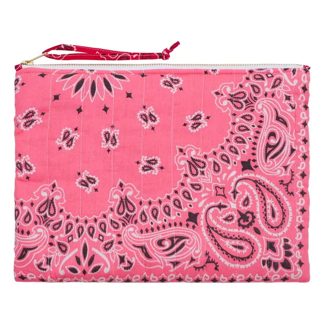 Pochette Zippée Matelassée Coeur | Rose bonbon
