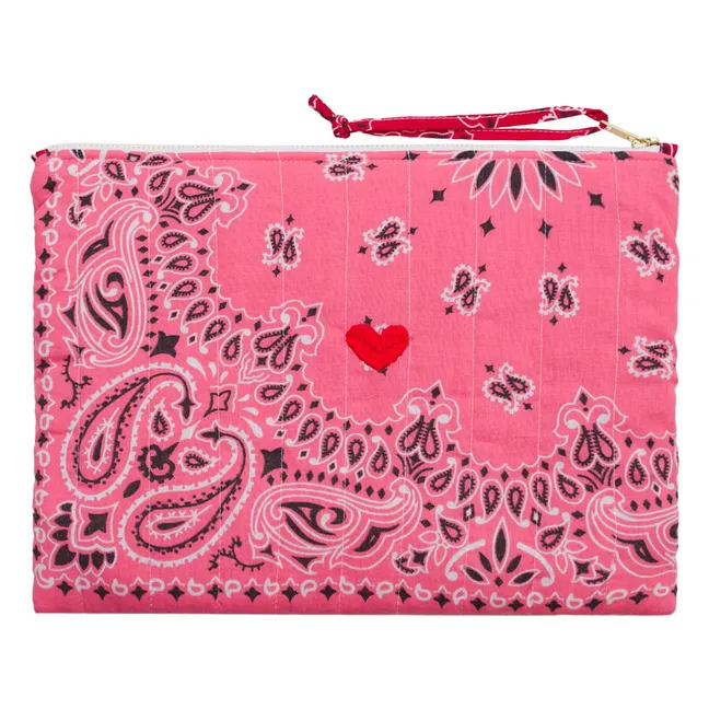 Bolsa acolchada con cremallera Corazón | Rosa Bombón