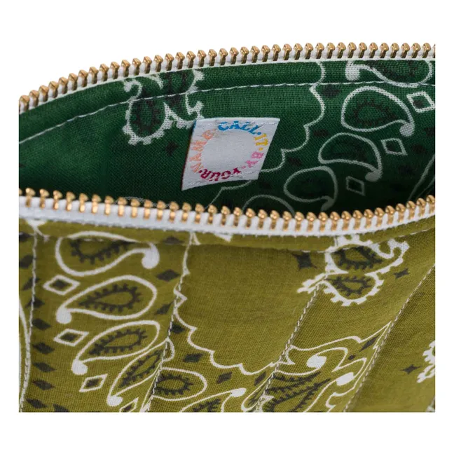 Mini Zipped Quilted Trefle Pouch | Bronze