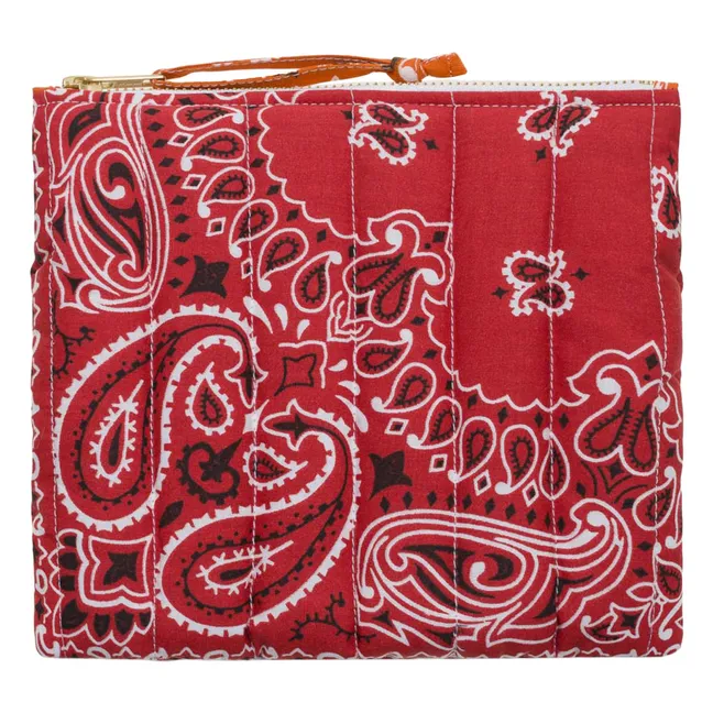 Mini Pochette Zippée Matelassée Coeur | Rouge