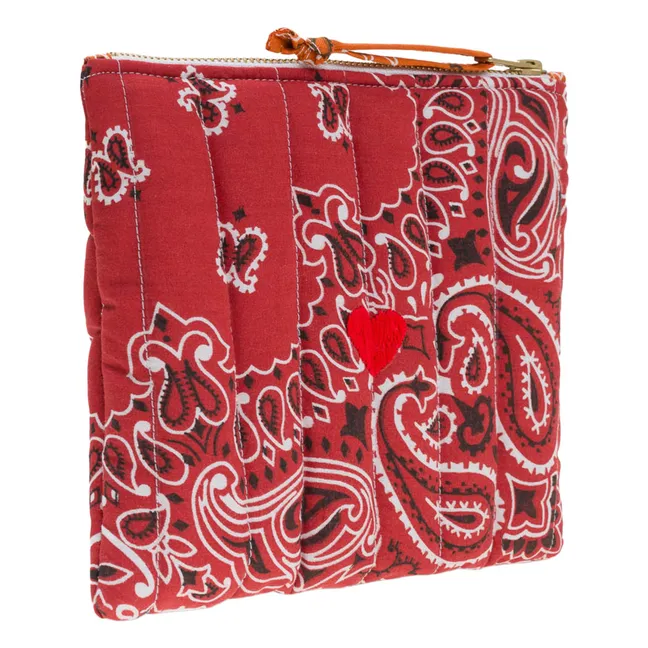 Mini bolsa corazón con cremallera | Rojo