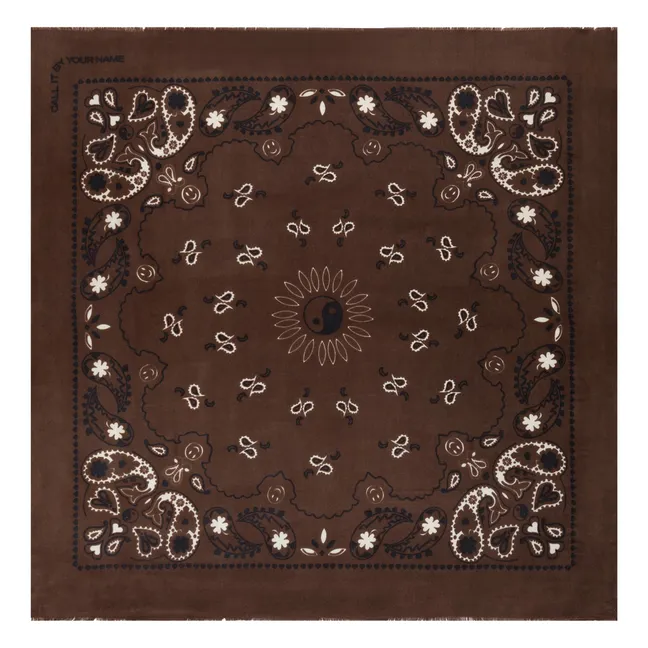 Stola in lana e seta Paisley | Marrone