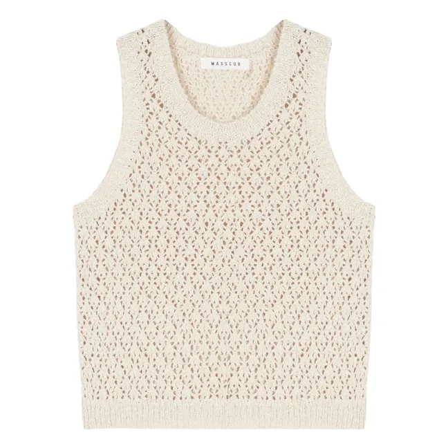 Tusculum Cotton and Linen Sleeveless Sweater | Natural
