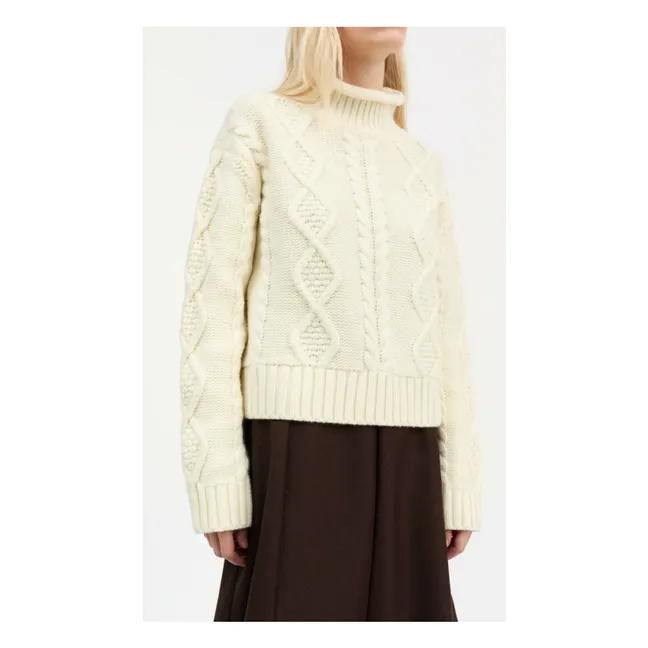 Pull White Sun Laine Mérinos | Ecru