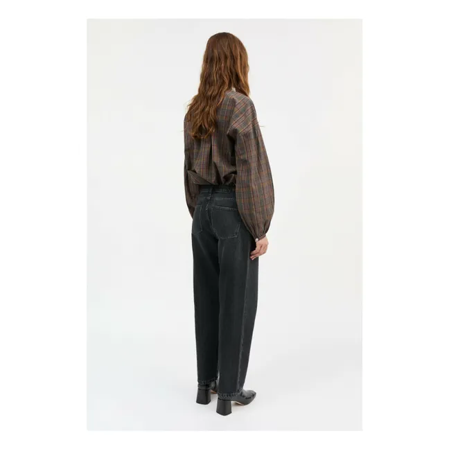 Blouse Cilla Carreaux Coton Bio | Vert foncé