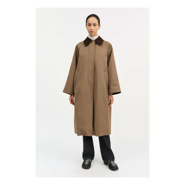 Gaby Coat Organic Cotton | Taupe brown
