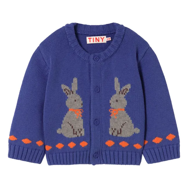 Cardigan Lapins Laine | Bleu