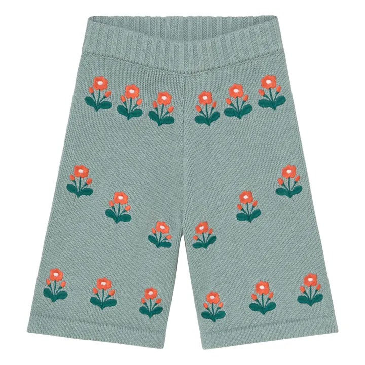 Pantalon Fleurs Laine | Sauge- Image produit n°0