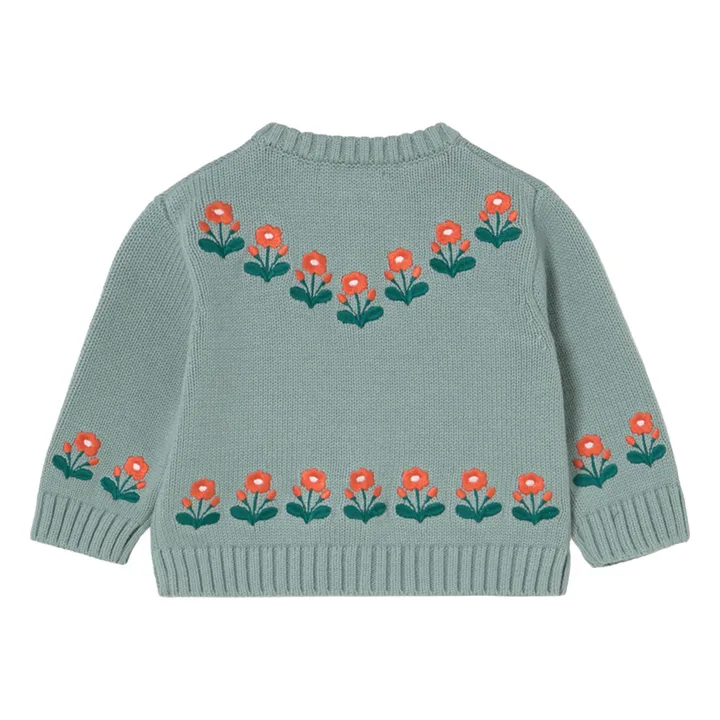 Cardigan Fleurs Laine Bébé | Sauge- Image produit n°1