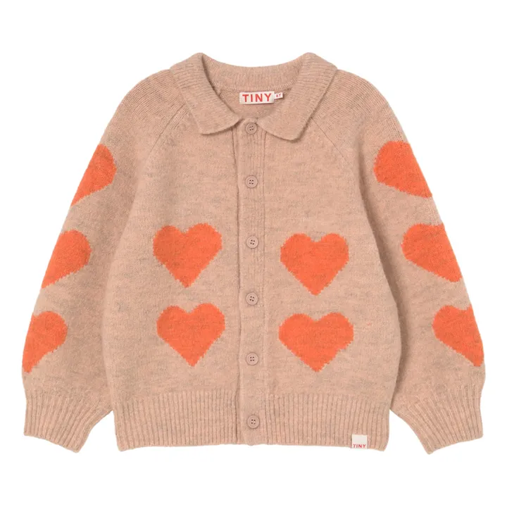 Cardigan Col Cœurs | Rose- Image produit n°0