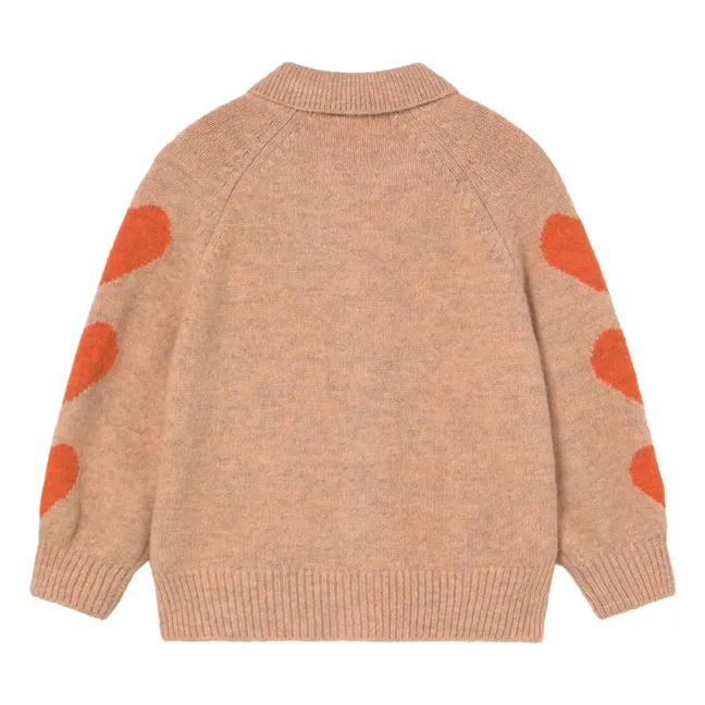 Cardigan Col Cœurs | Rose