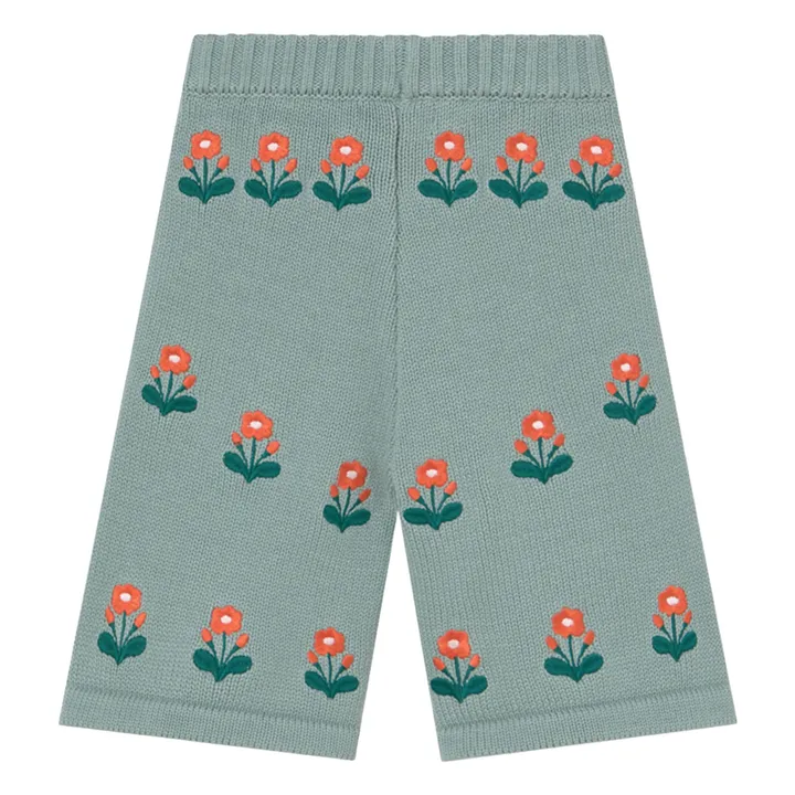 Pantalon Fleurs Laine | Sauge- Image produit n°1