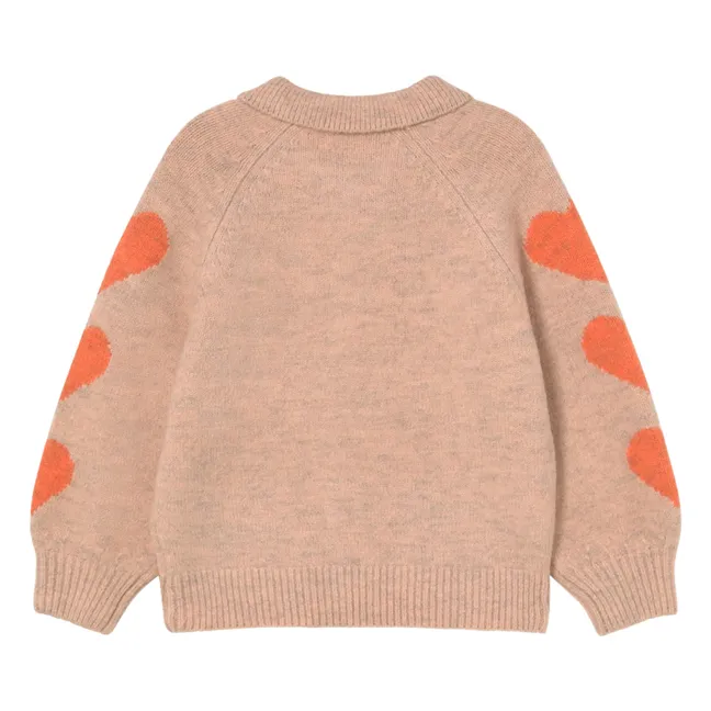 Cardigan Col Cœurs | Rose