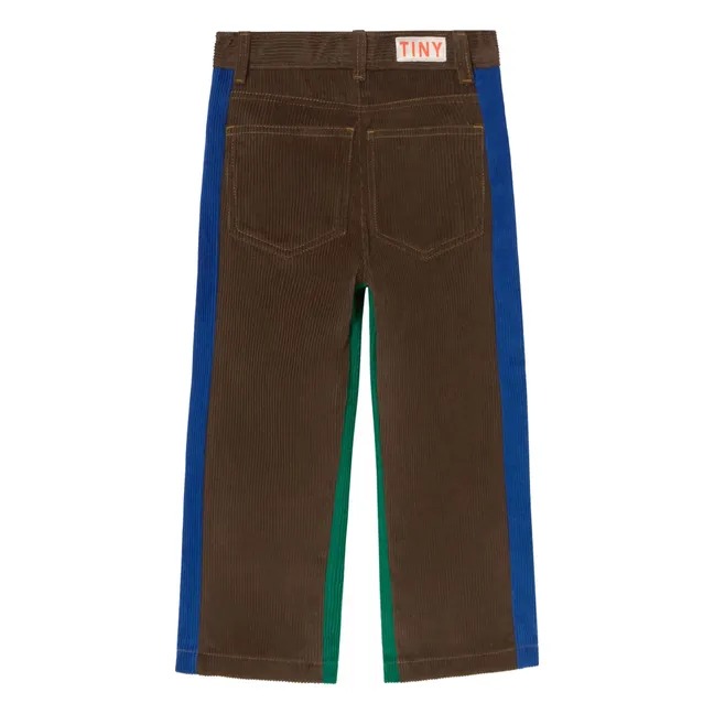 Pantalon Colorblock Velours Côtelé | Marron